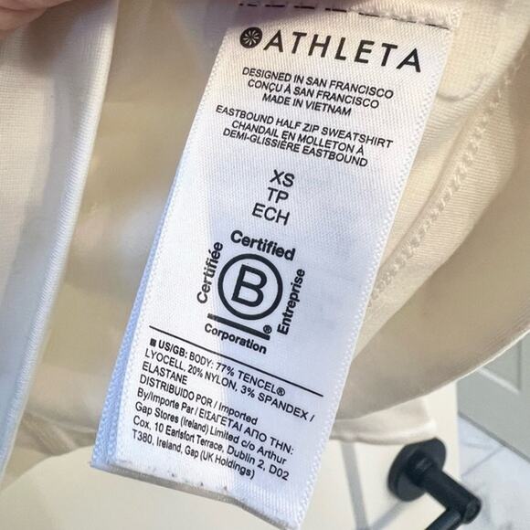Athleta Eastbound Half Zip Sweatshirt XS Women's White Zip-Up Top - Picture 7 of 13